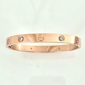 Rose Gold 4 Zirconia Screw Bracelet Classic Model